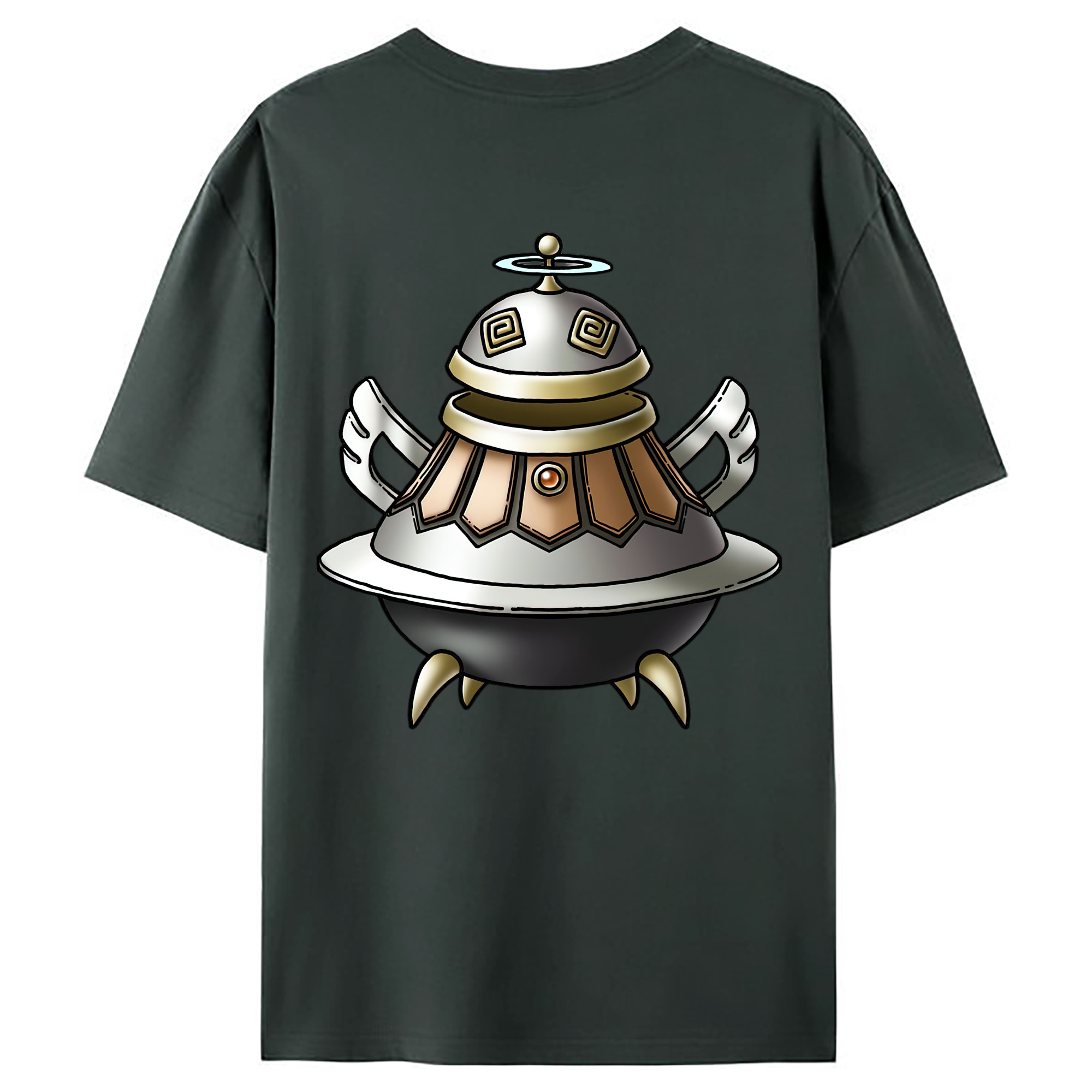 （画像用） ドラゴンクエスト Doragon Kuesuto Dragon Quest 綿100％ メンズ半袖Tシャツ（バックプリント） 通気性